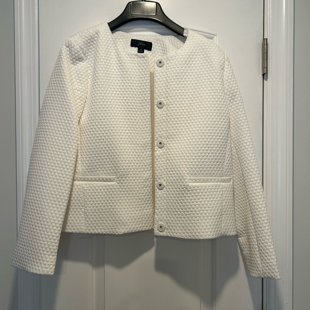 Women's White Textured Jacket